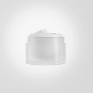 Hoof Stuff antimicrobial hoof packing in a frosted jar with white lid on a minimal neutral background